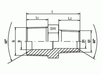 Gerade Adapter mit 60° Konus DNRR