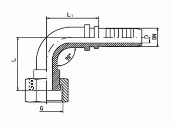 Nippel - Flachdichtend DRF-90°