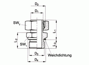 Einschraubstutzen mit Schaft, vormontiert EVGE-R-WD